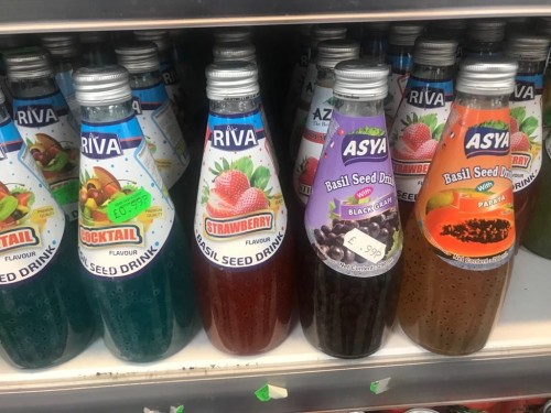 Basil seed flavoured drinks